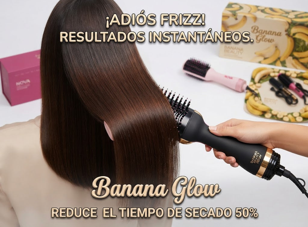 Combo Banana Glow - Cepillo Secador Alisador y Moldeador de Cabello