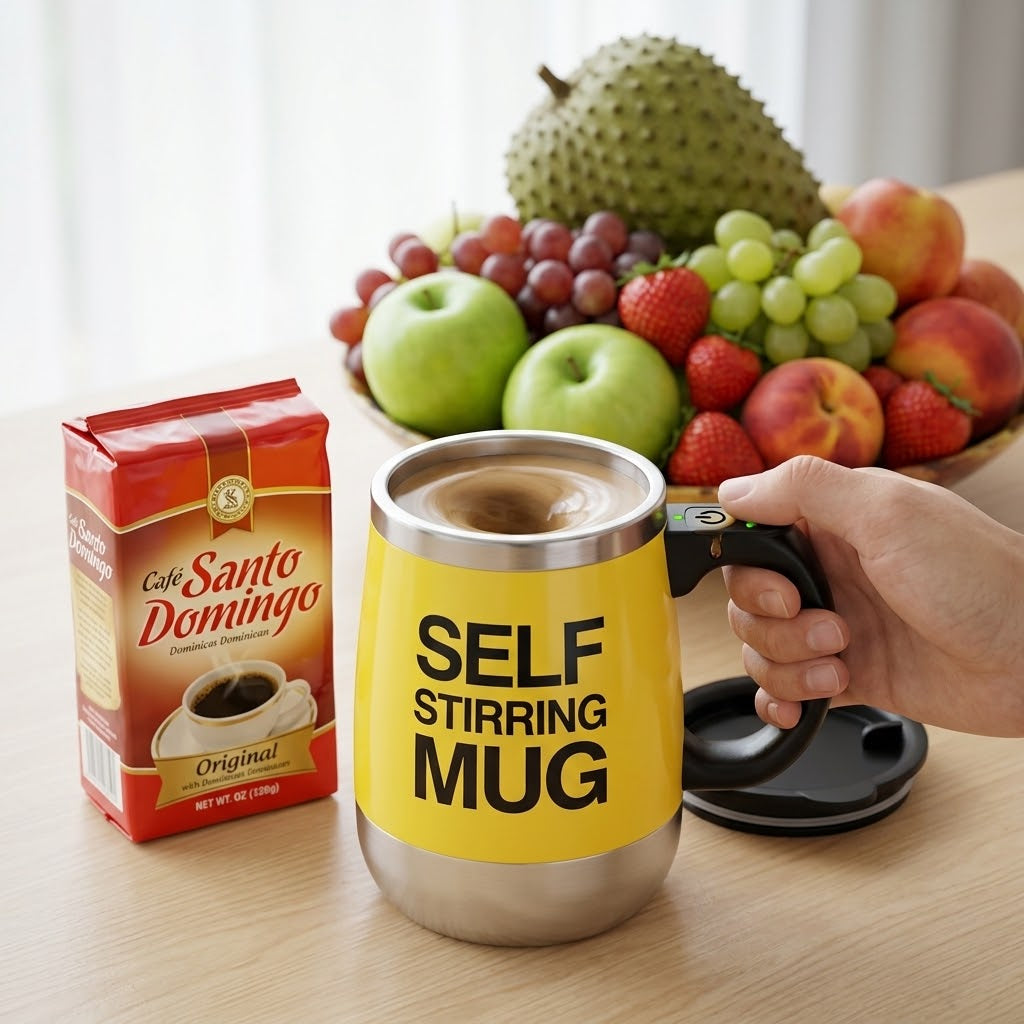 ¡Despierta tu café! La taza auto-agitadora que lo cambia todo.