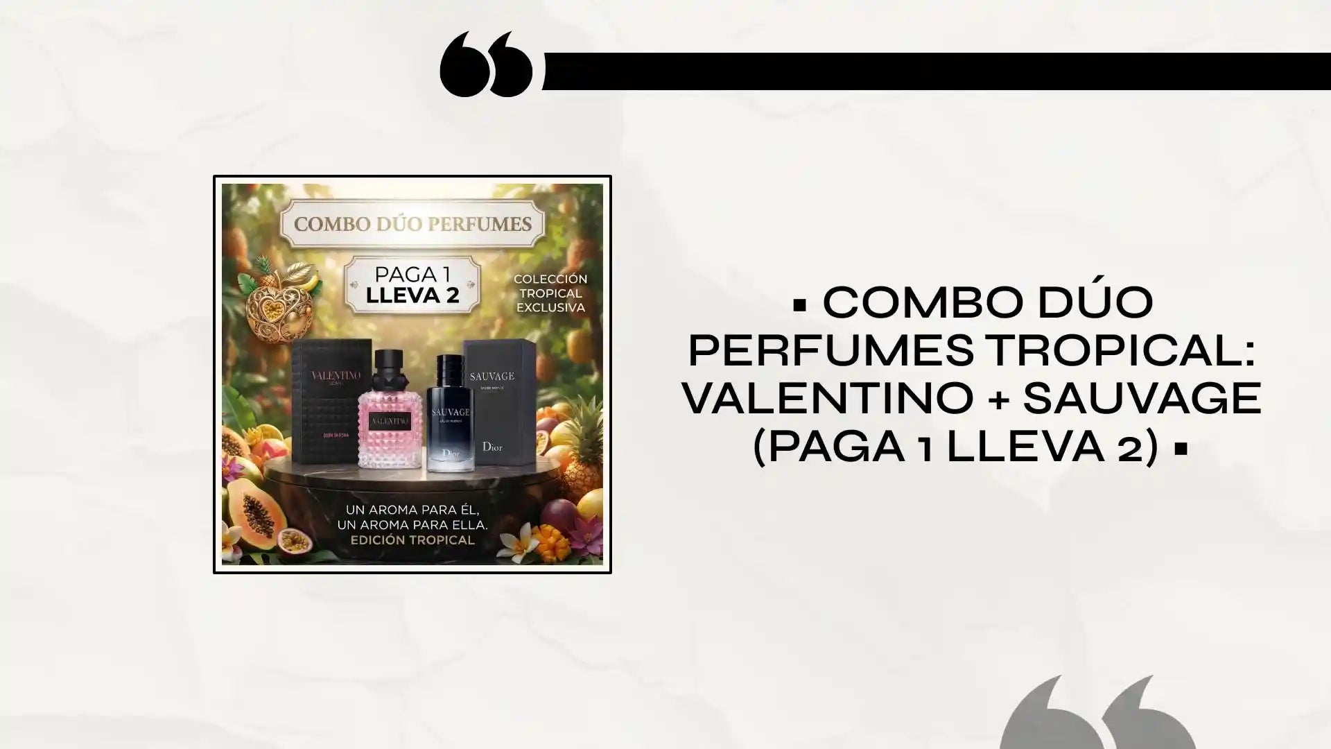 🔥 COMBO D&Uacute;O PERFUMES TROPICAL: VALENTINO + SAUVAGE (PAGA 1 LLEVA 2) 🔥 by@Outfy